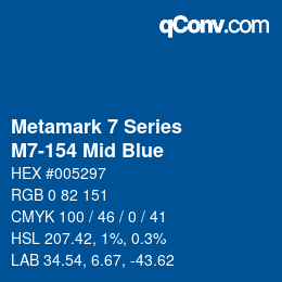 Código de color: Metamark 7 Series - M7-154 Mid Blue | qconv.com