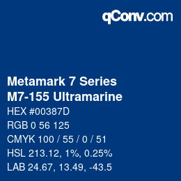 カラーコード: Metamark 7 Series - M7-155 Ultramarine | qconv.com