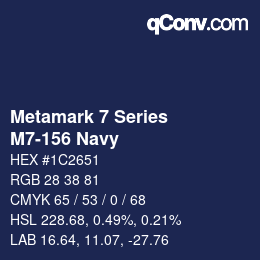 Código de color: Metamark 7 Series - M7-156 Navy | qconv.com