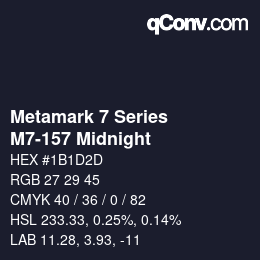 Código de color: Metamark 7 Series - M7-157 Midnight | qconv.com