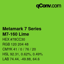 カラーコード: Metamark 7 Series - M7-160 Lime | qconv.com