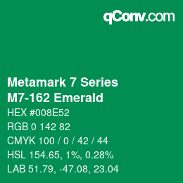 Código de color: Metamark 7 Series - M7-162 Emerald | qconv.com