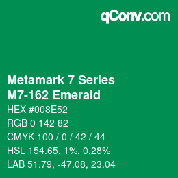 カラーコード: Metamark 7 Series - M7-162 Emerald | qconv.com