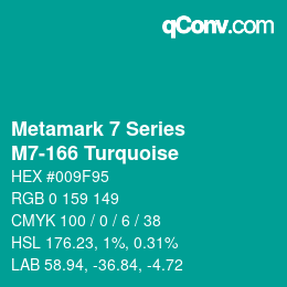 Código de color: Metamark 7 Series - M7-166 Turquoise | qconv.com