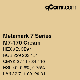 Código de color: Metamark 7 Series - M7-170 Cream | qconv.com