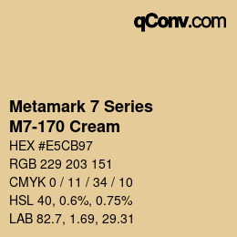 カラーコード: Metamark 7 Series - M7-170 Cream | qconv.com