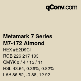 Código de color: Metamark 7 Series - M7-172 Almond | qconv.com