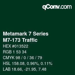 カラーコード: Metamark 7 Series - M7-173 Traffic | qconv.com