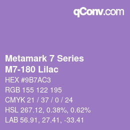 カラーコード: Metamark 7 Series - M7-180 Lilac | qconv.com