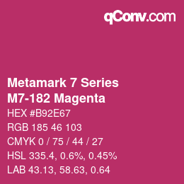 カラーコード: Metamark 7 Series - M7-182 Magenta | qconv.com