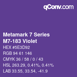 Código de color: Metamark 7 Series - M7-183 Violet | qconv.com