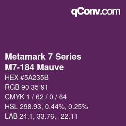 カラーコード: Metamark 7 Series - M7-184 Mauve | qconv.com