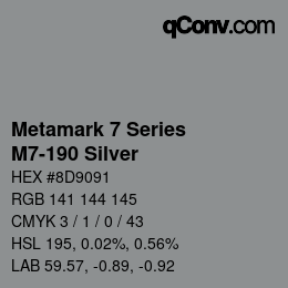 Código de color: Metamark 7 Series - M7-190 Silver | qconv.com