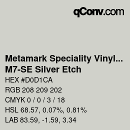 Código de color: Metamark Speciality Vinyls - M7-SE Silver Etch | qconv.com