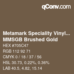 Farbcode: Metamark Speciality Vinyls - MMSGB Brushed Gold | qconv.com