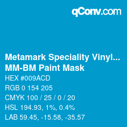 Código de color: Metamark Speciality Vinyls - MM-BM Paint Mask | qconv.com