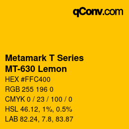 カラーコード: Metamark T Series - MT-630 Lemon | qconv.com