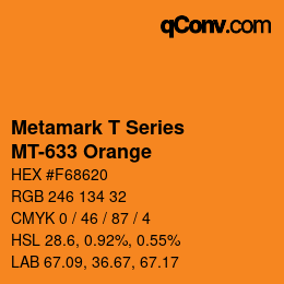 Código de color: Metamark T Series - MT-633 Orange | qconv.com