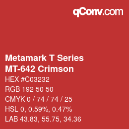 Código de color: Metamark T Series - MT-642 Crimson | qconv.com