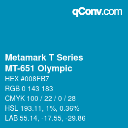 Código de color: Metamark T Series - MT-651 Olympic | qconv.com