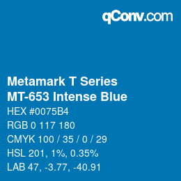 Farbcode: Metamark T Series - MT-653 Intense Blue | qconv.com