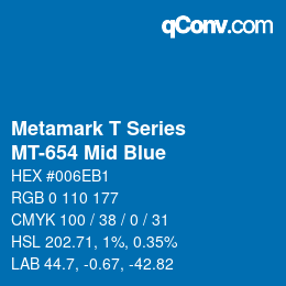 Farbcode: Metamark T Series - MT-654 Mid Blue | qconv.com