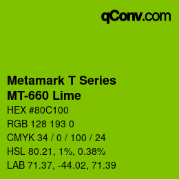 Farbcode: Metamark T Series - MT-660 Lime | qconv.com