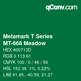 カラーコード: Metamark T Series - MT-668 Meadow | qconv.com