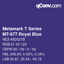 Código de color: Metamark T Series - MT-677 Royal Blue | qconv.com