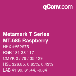 カラーコード: Metamark T Series - MT-685 Raspberry | qconv.com