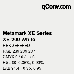 カラーコード: Metamark XE Series - XE-200 White | qconv.com