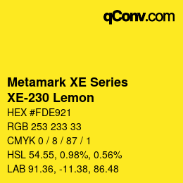カラーコード: Metamark XE Series - XE-230 Lemon | qconv.com
