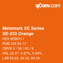 Código de color: Metamark XE Series - XE-233 Orange | qconv.com