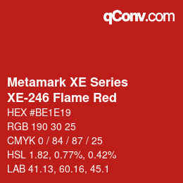 Código de color: Metamark XE Series - XE-246 Flame Red | qconv.com