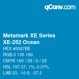 カラーコード: Metamark XE Series - XE-252 Ocean | qconv.com