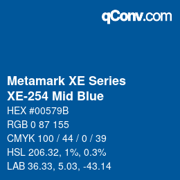 Código de color: Metamark XE Series - XE-254 Mid Blue | qconv.com