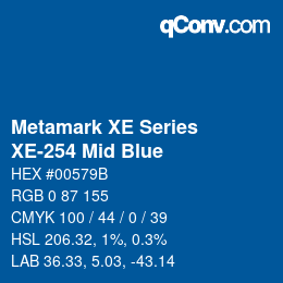 Código de color: Metamark XE Series - XE-254 Mid Blue | qconv.com