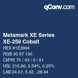 Code couleur: Metamark XE Series - XE-259 Cobalt | qconv.com