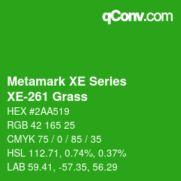 カラーコード: Metamark XE Series - XE-261 Grass | qconv.com