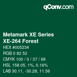 カラーコード: Metamark XE Series - XE-264 Forest | qconv.com