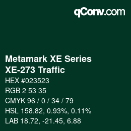 Código de color: Metamark XE Series - XE-273 Traffic | qconv.com