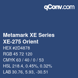 Código de color: Metamark XE Series - XE-275 Orient | qconv.com