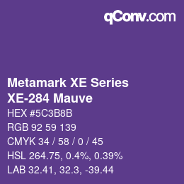 カラーコード: Metamark XE Series - XE-284 Mauve | qconv.com