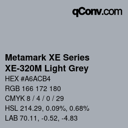 Código de color: Metamark XE Series - XE-320M Light Grey | qconv.com