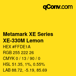 Farbcode: Metamark XE Series - XE-330M Lemon | qconv.com