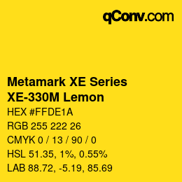 Código de color: Metamark XE Series - XE-330M Lemon | qconv.com