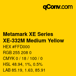 Código de color: Metamark XE Series - XE-332M Medium Yellow | qconv.com