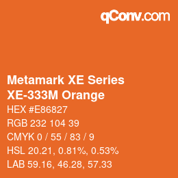 Código de color: Metamark XE Series - XE-333M Orange | qconv.com