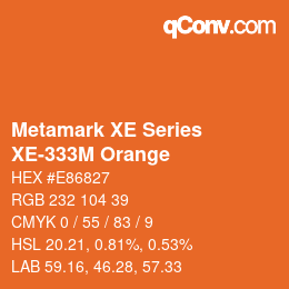 Código de color: Metamark XE Series - XE-333M Orange | qconv.com