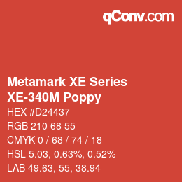 Código de color: Metamark XE Series - XE-340M Poppy | qconv.com